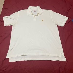 Lot of 2 Brooks Brothers Polo Shirt Mens Large Off-White & XL Blue Solid Cotton.